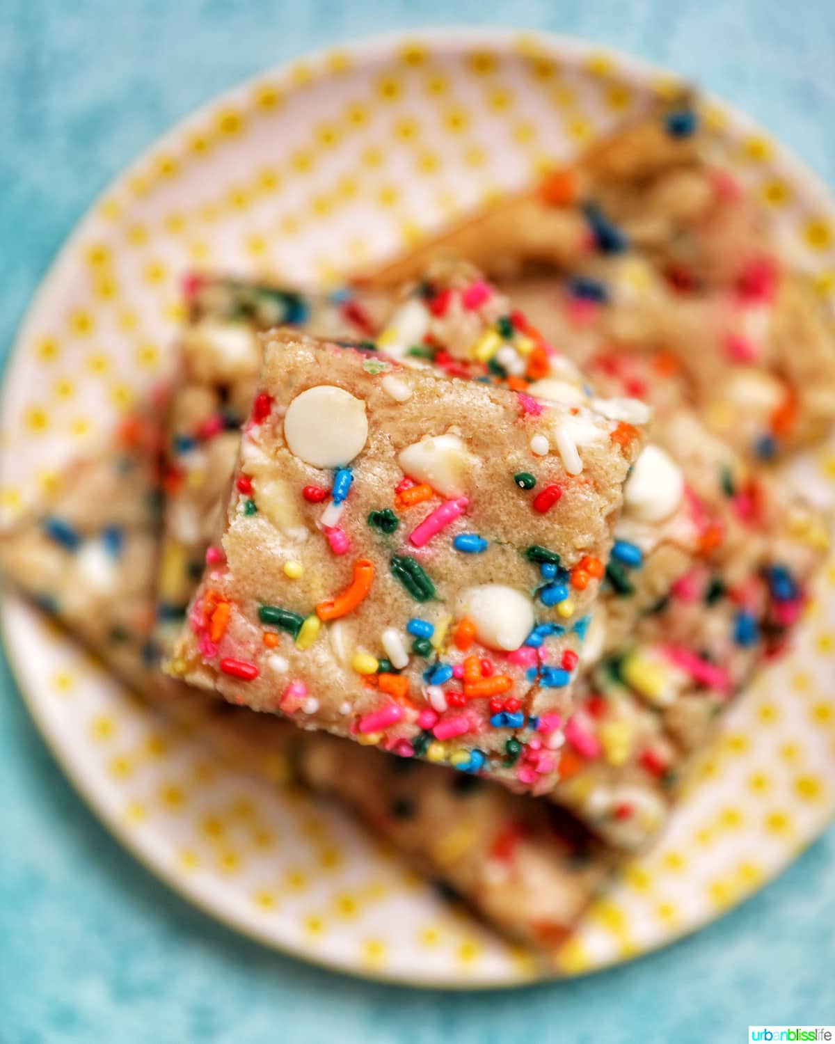 stack center Funfetti Cookie Bars