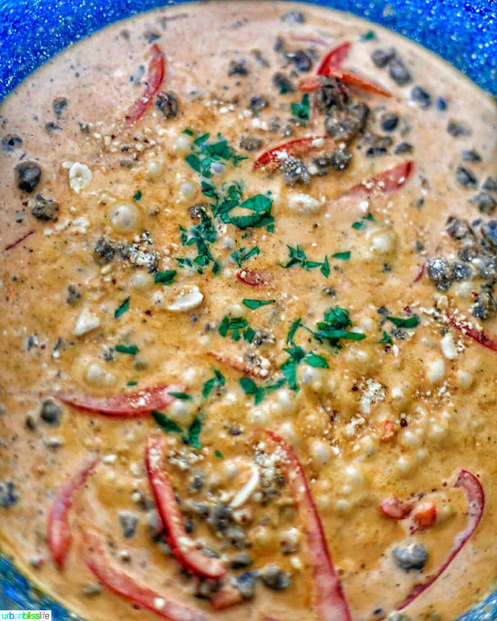 making Thai Red Curry Vegan Pasta
