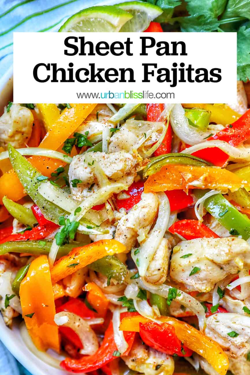 Sheet Pan Chicken Fajitas with title text