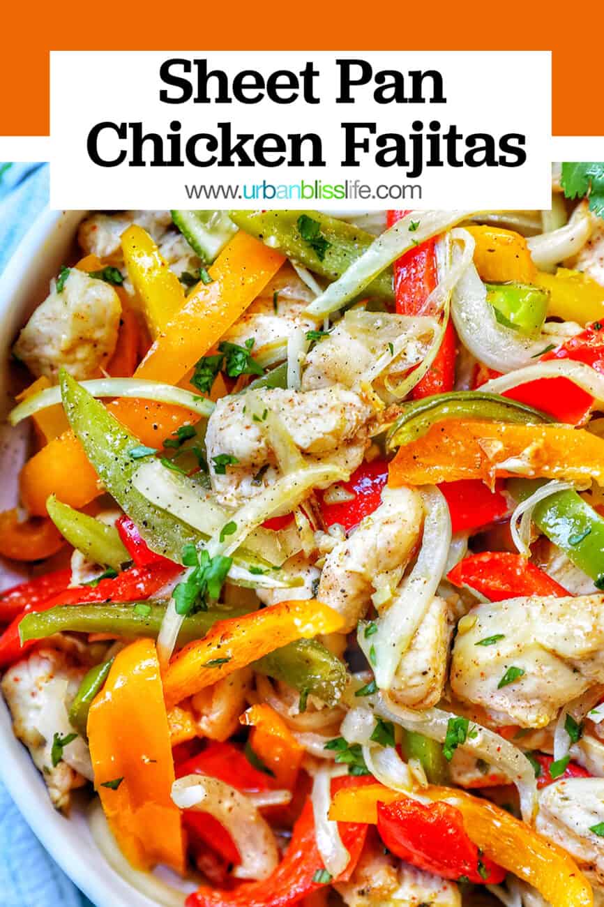Sheet Pan Chicken Fajitas with title text