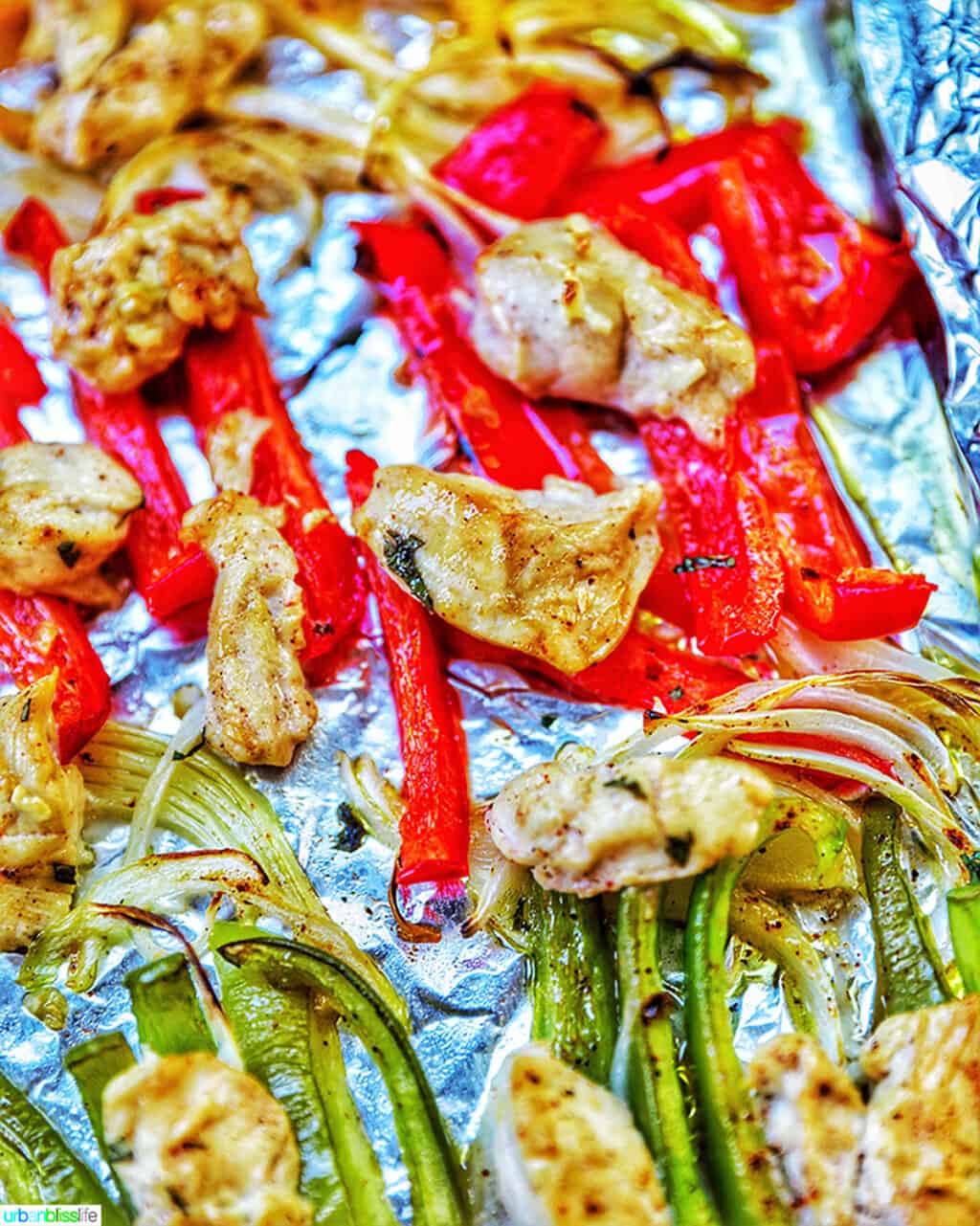 cooked Sheet Pan Chicken Fajitas