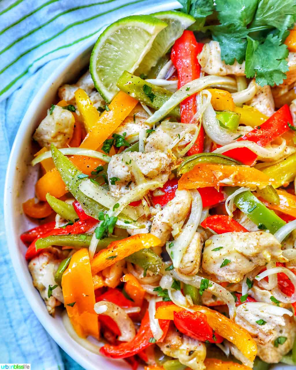 side photo of Sheet Pan Chicken Fajitas