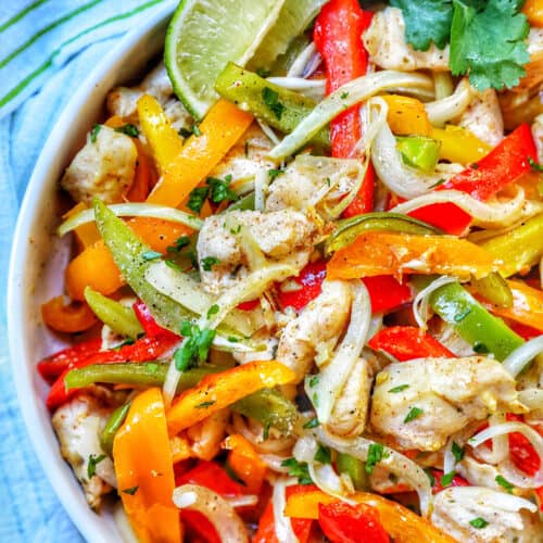 side photo of Sheet Pan Chicken Fajitas