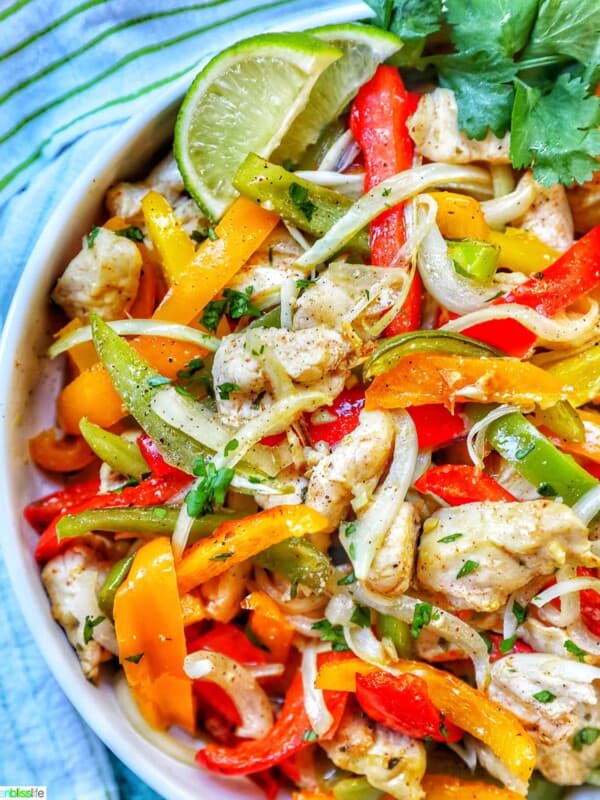 side photo of Sheet Pan Chicken Fajitas