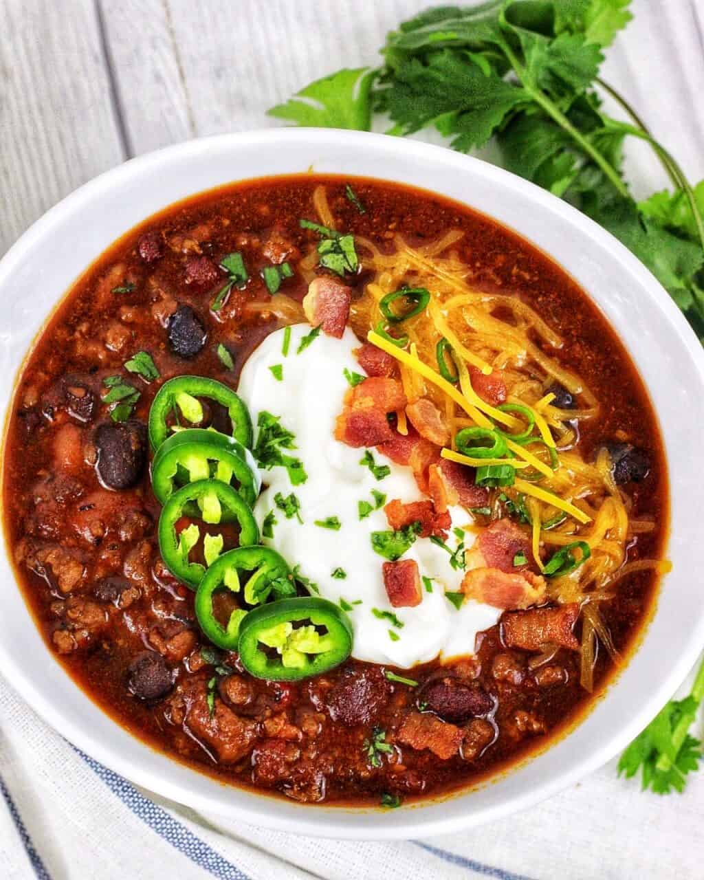 bowl of instant pot chili