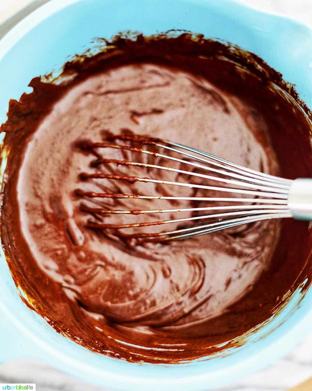 whisking chocolate