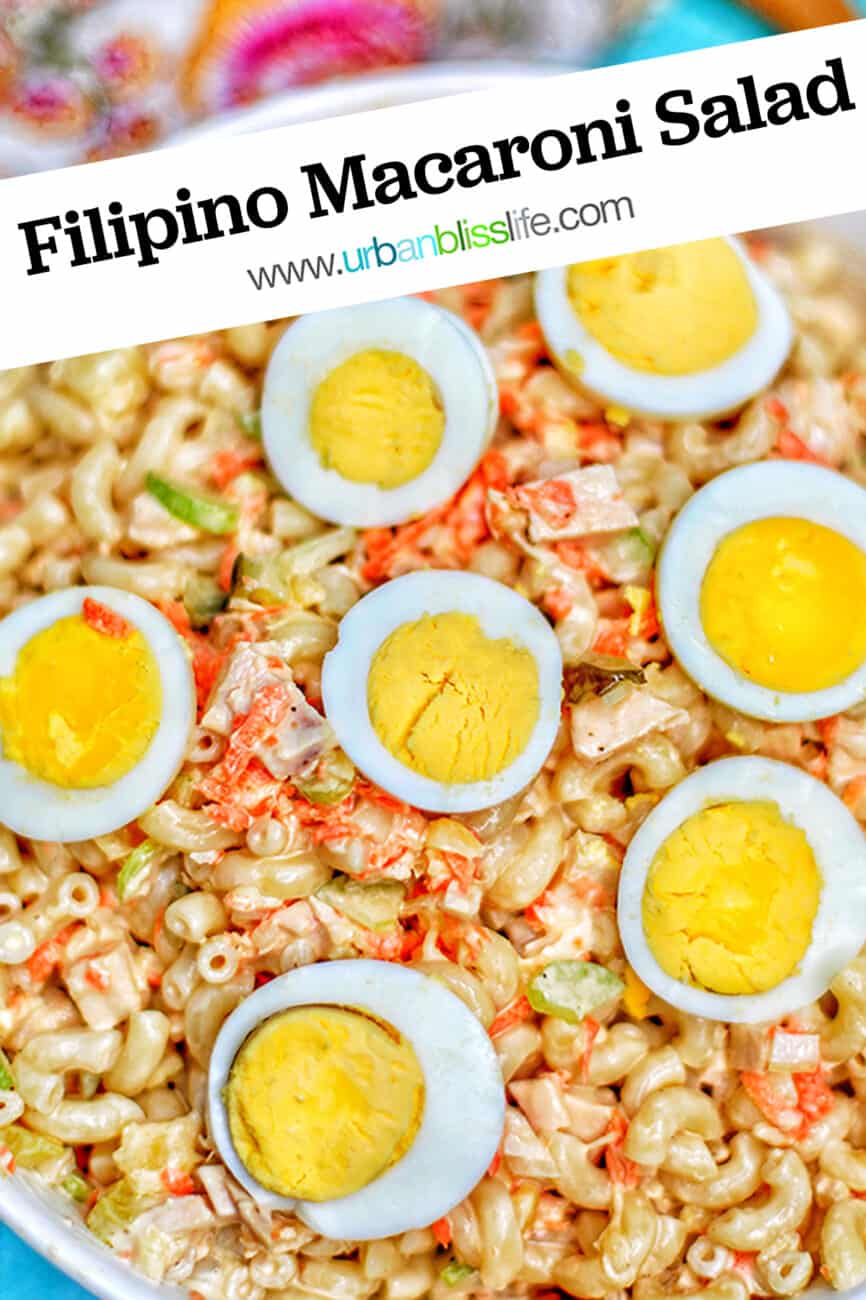 Filipino Macaroni Salad with text for Pinterest