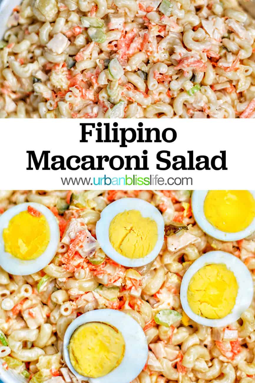 Filipino Macaroni Salad with text for Pinterest