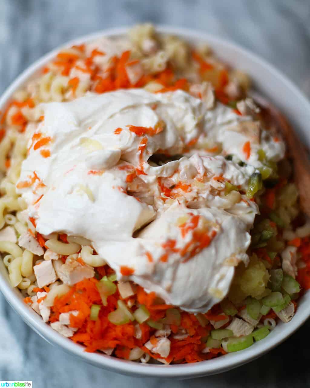 Filipino Macaroni Salad mayonnaise