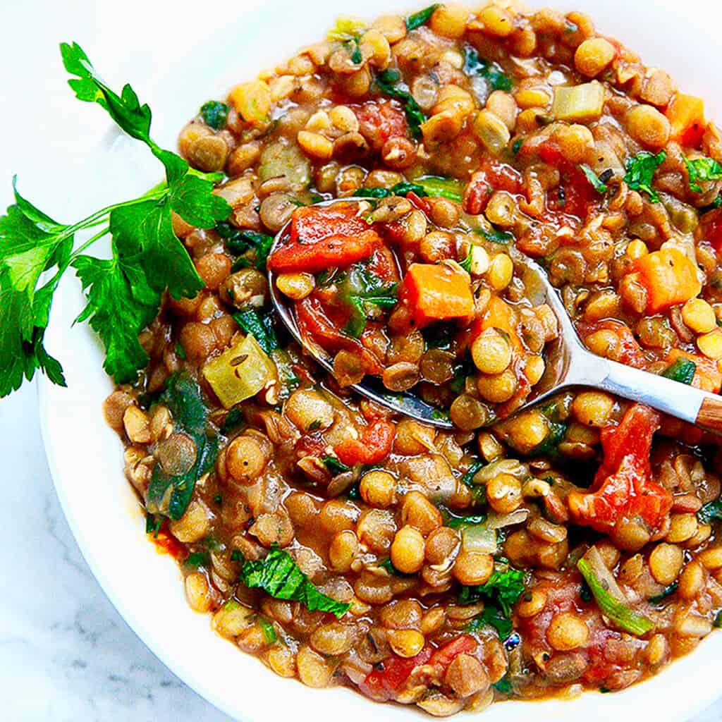bowl of lentil stew
