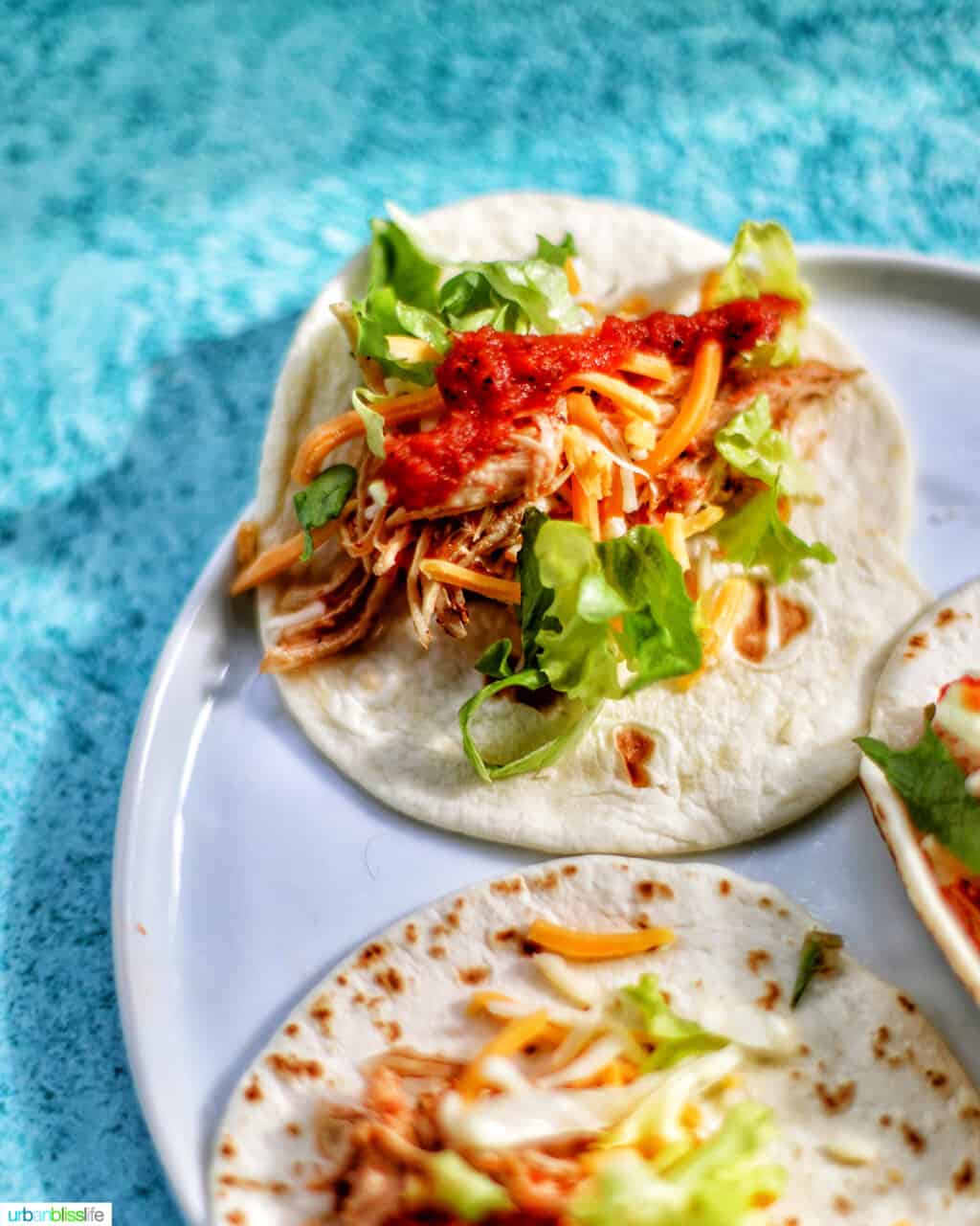Instant Pot Salsa Chicken tacos