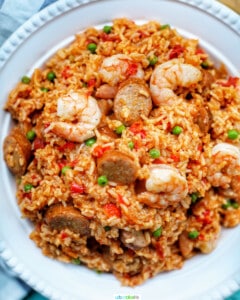 bowl of seafood jambalaya