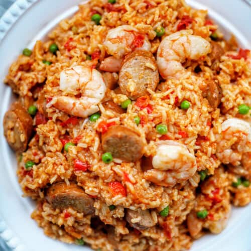 bowl of seafood jambalaya
