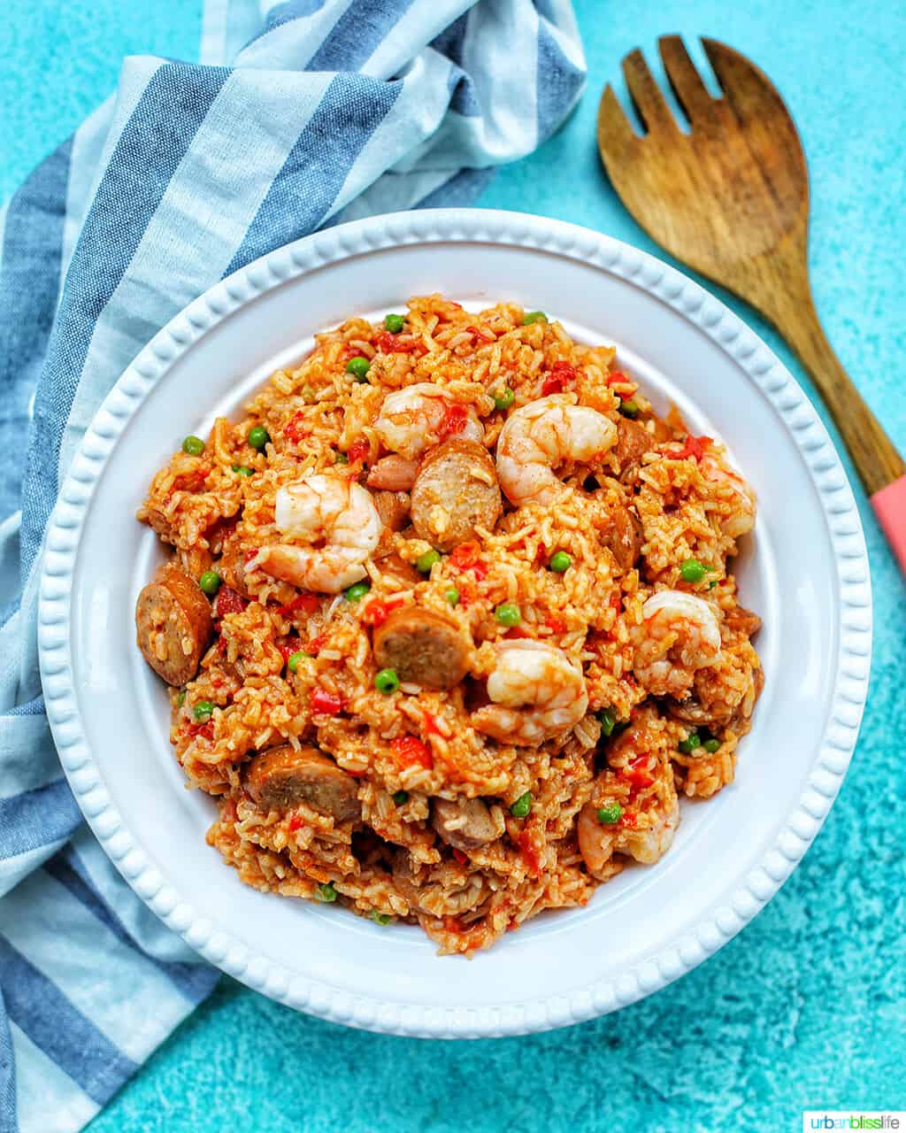 bowl of seafood jambalaya