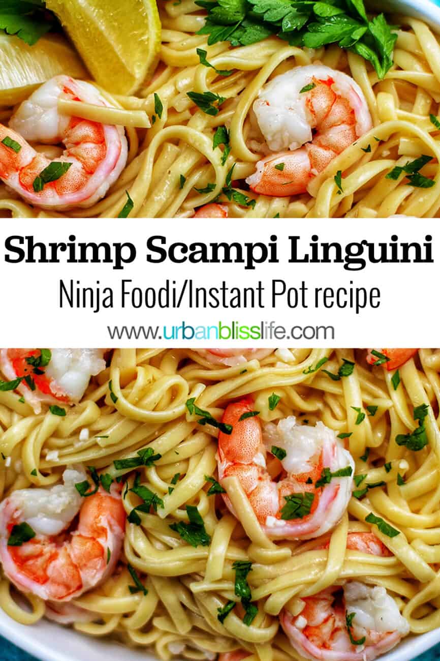 Ninja Foodi/Instant Pot Shrimp Scampi Linguini with text
