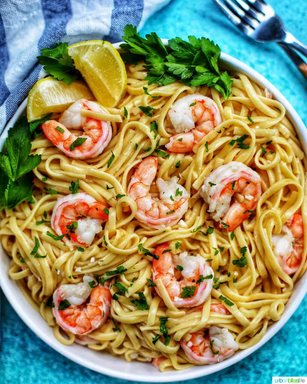 bowl of Shrimp Scampi Linguini