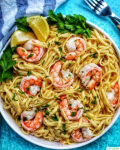 bowl of Shrimp Scampi Linguini