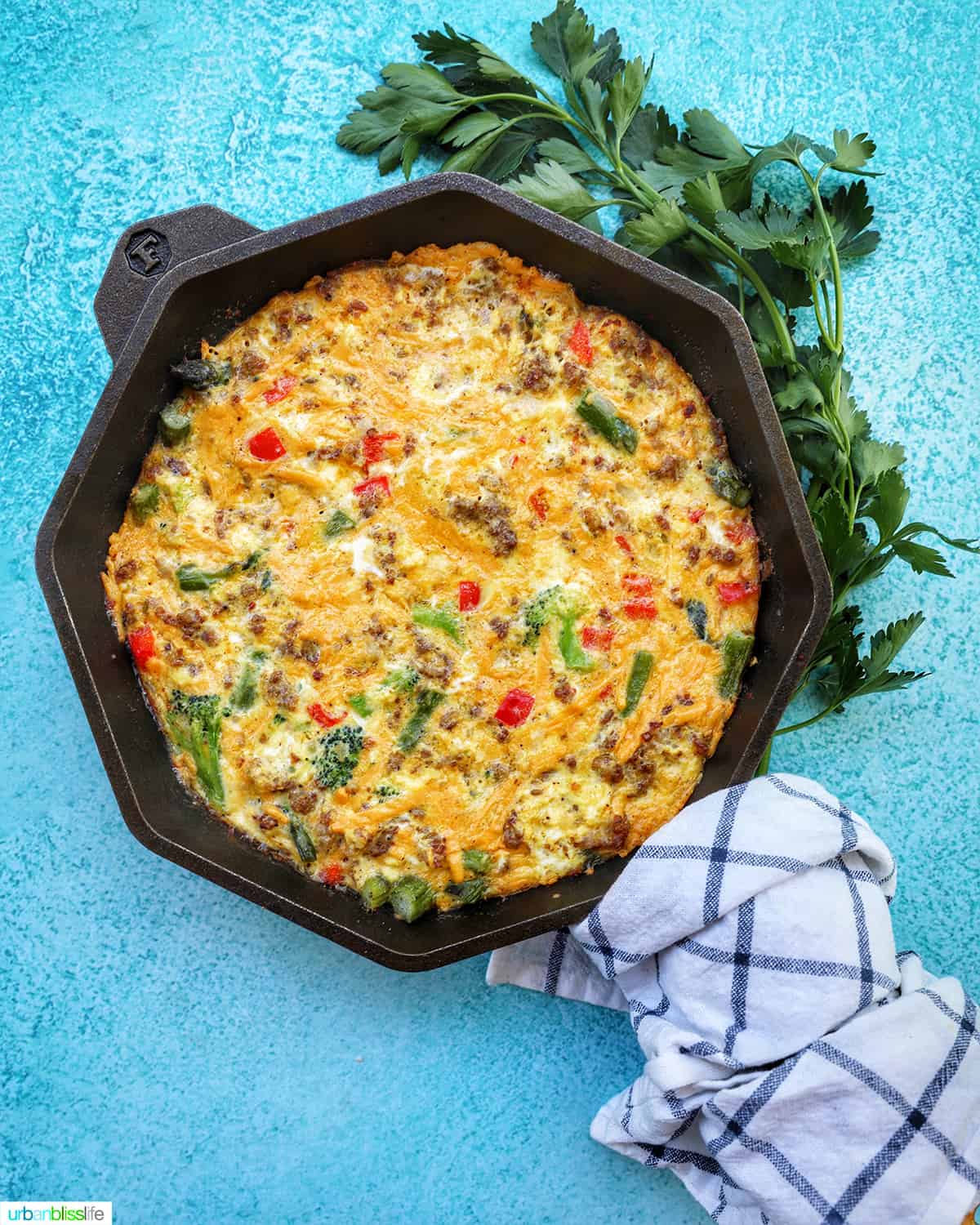 Sausage Frittata in skillet