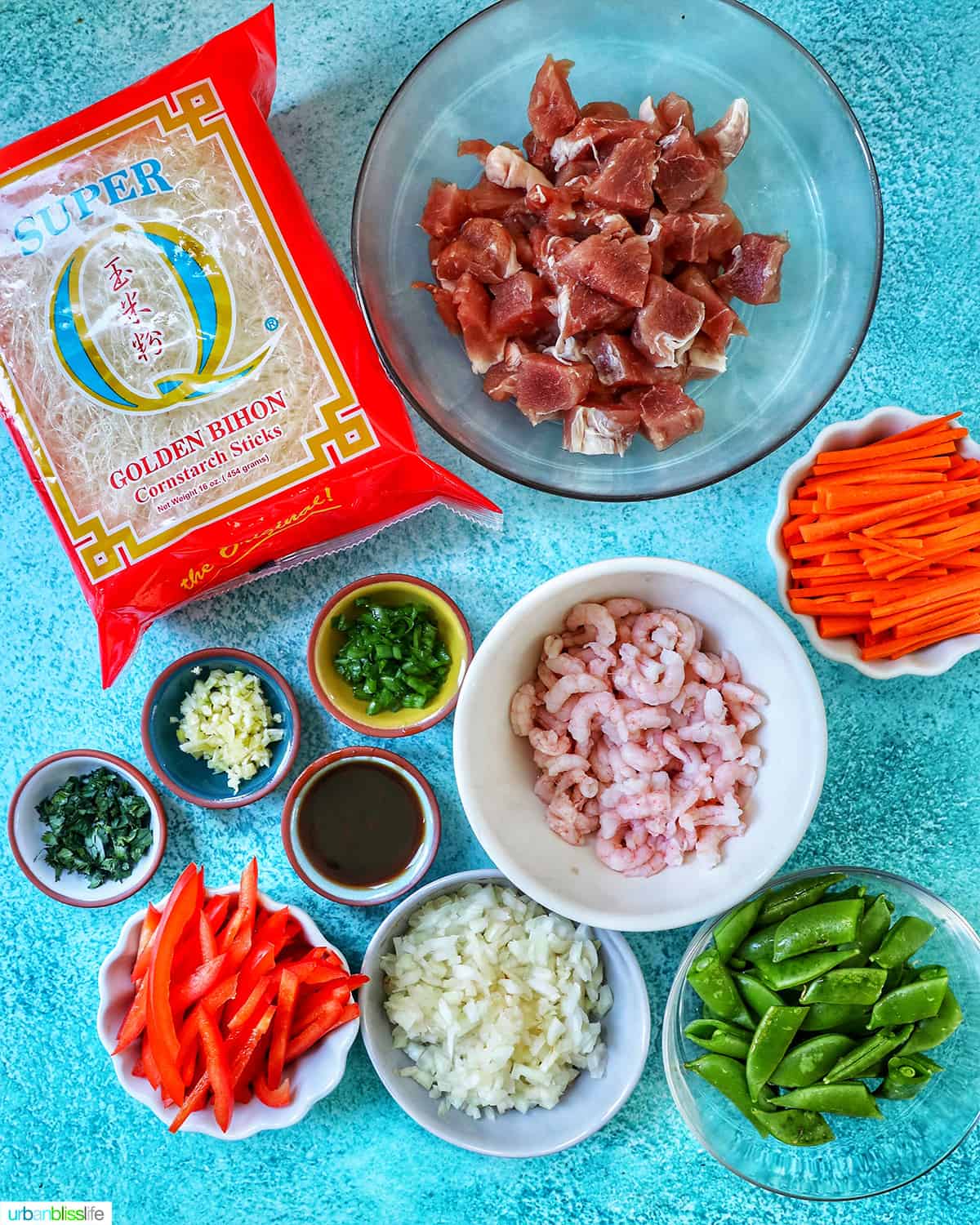 ingredients for Filipino Pancit Bihon