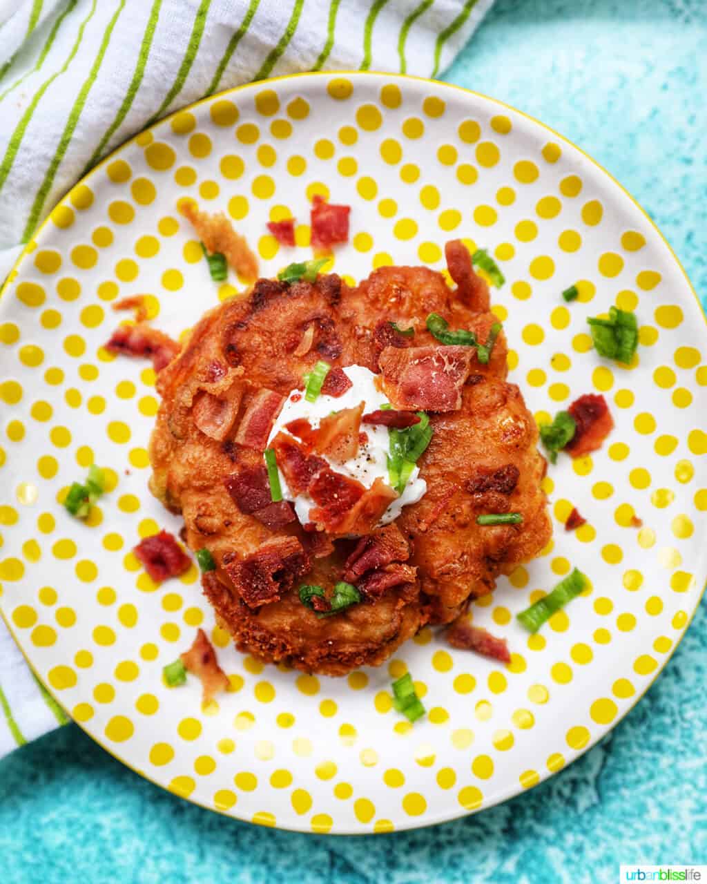 stack of corn fritters