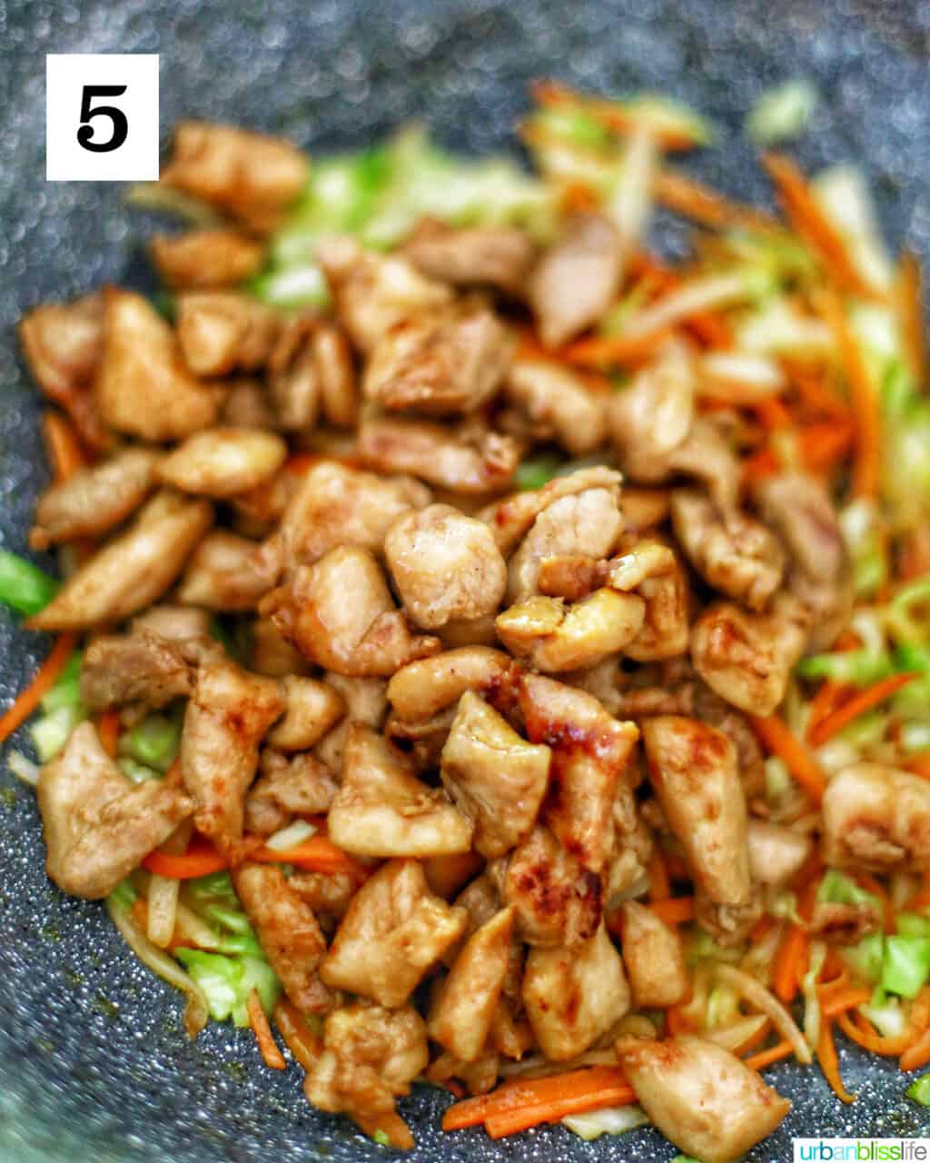 cooking chicken for yakisoba