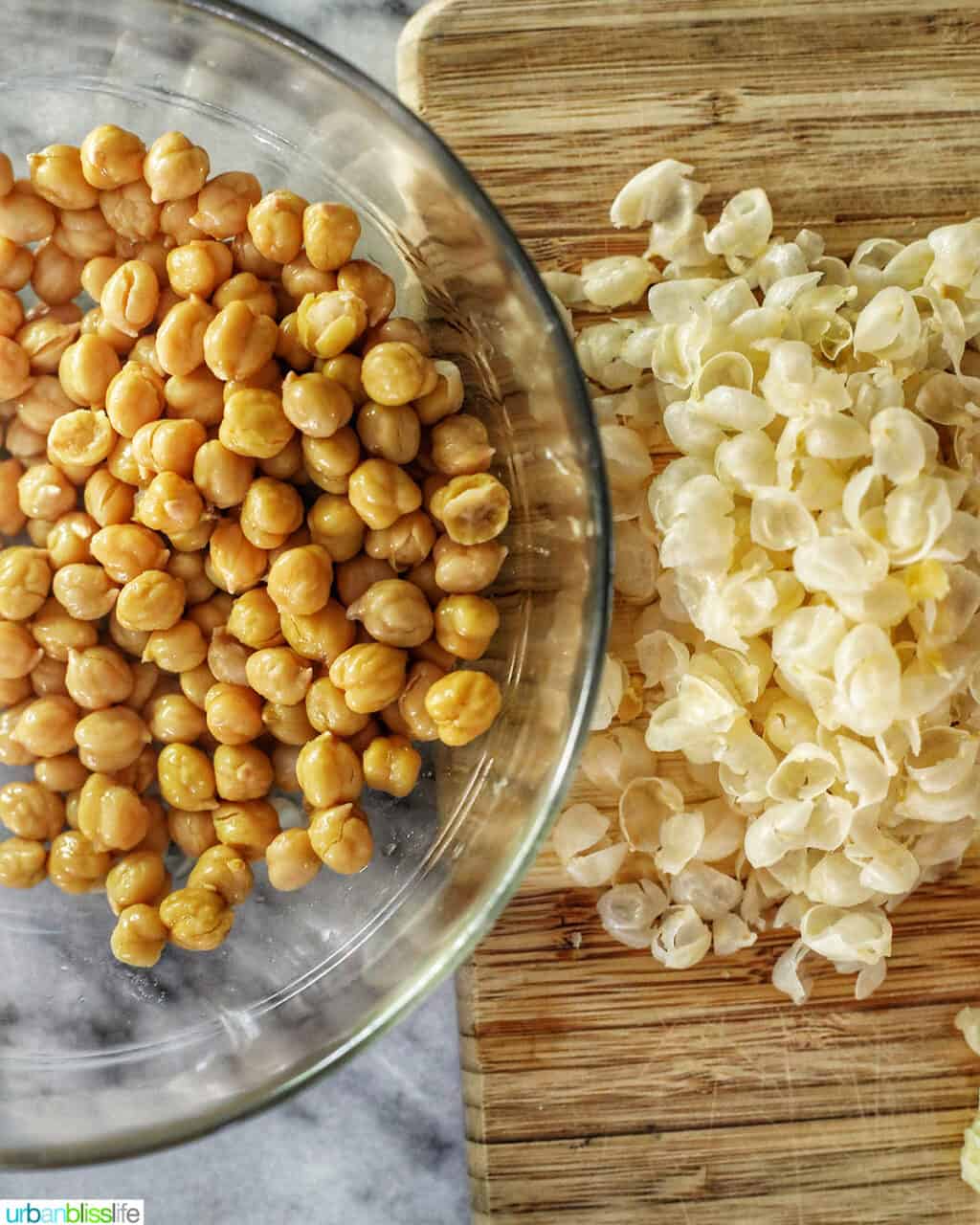 shelled chickpeas for hummus