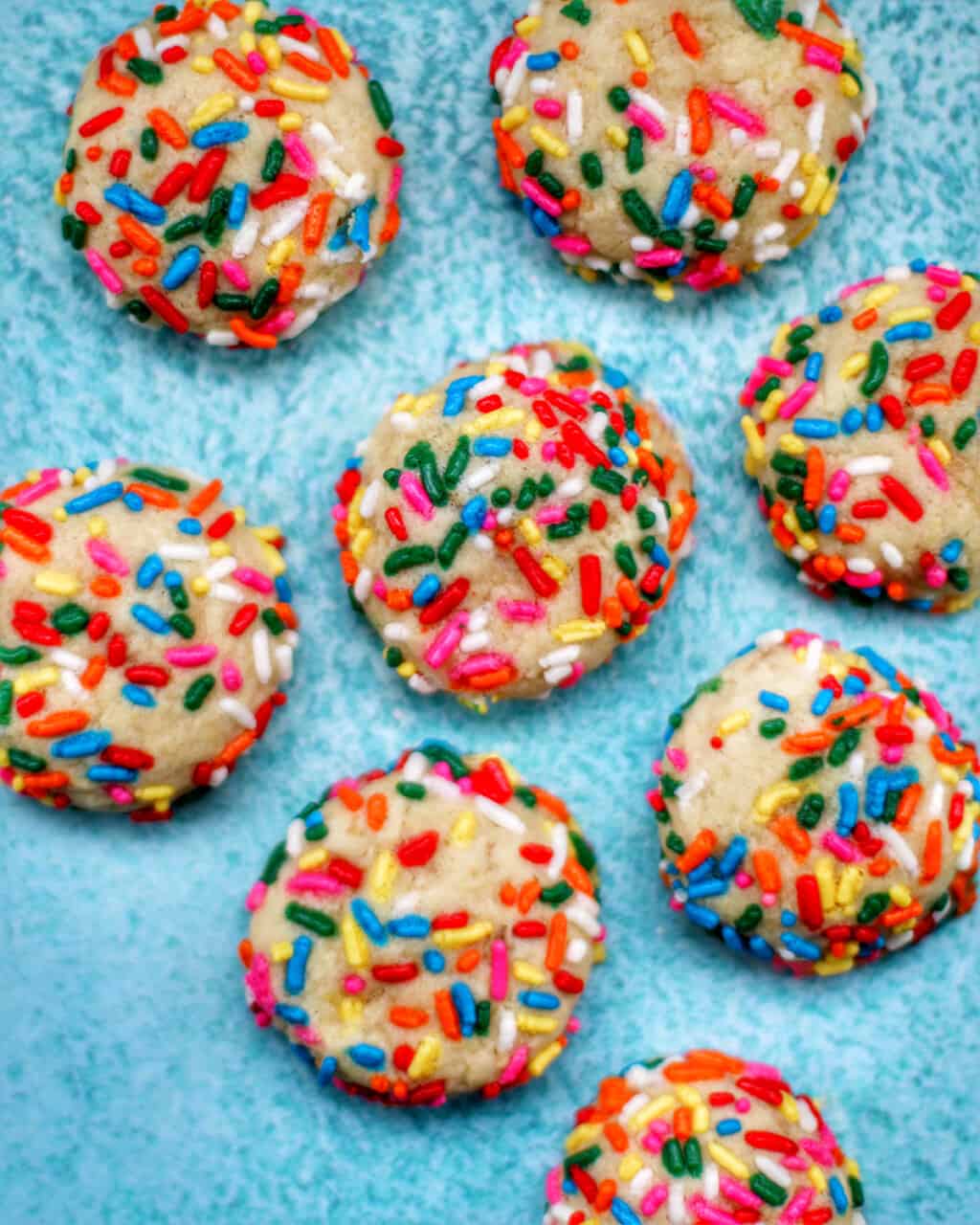 confetti cookies with rainbow sprinkles