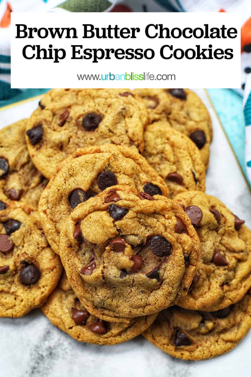 batter for brown butter chocolate chip cookies with text overlay
