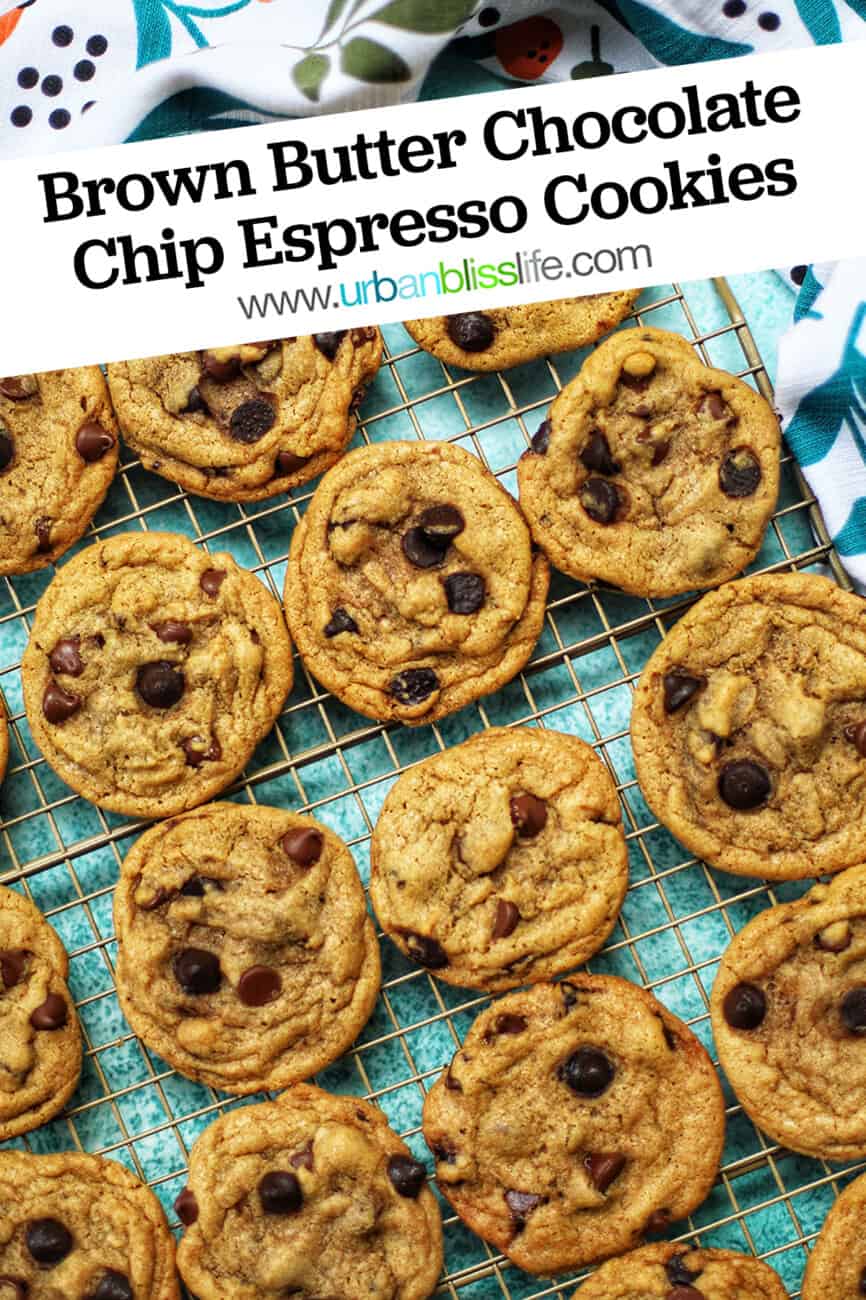 batter for brown butter chocolate chip cookies with text overlay