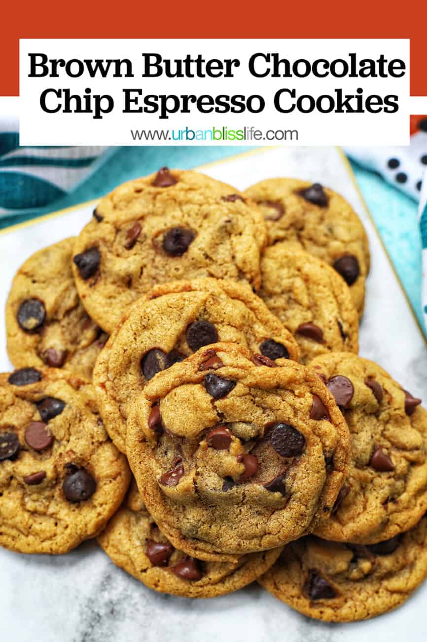 batter for brown butter chocolate chip cookies with text overlay