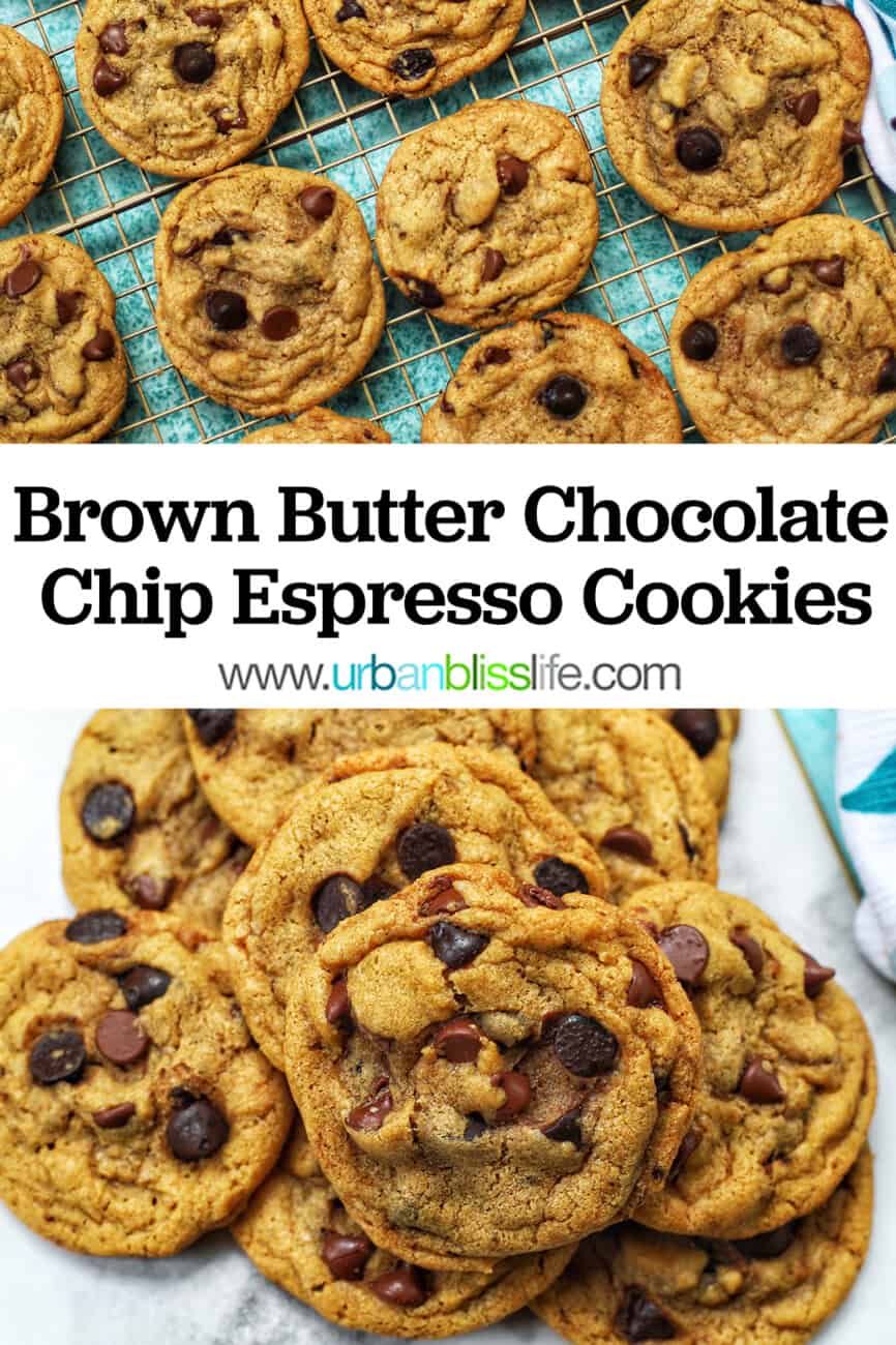 batter for brown butter chocolate chip cookies with text overlay