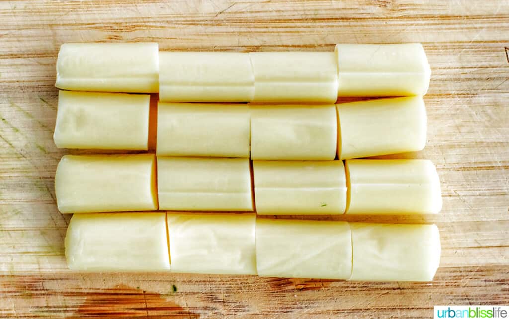 sliced mozzarella sticks