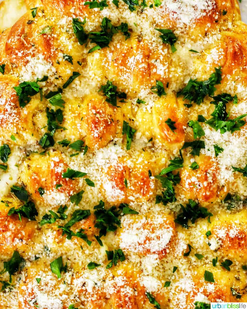 closeup of Christmas Tree Pull-Apart Bread