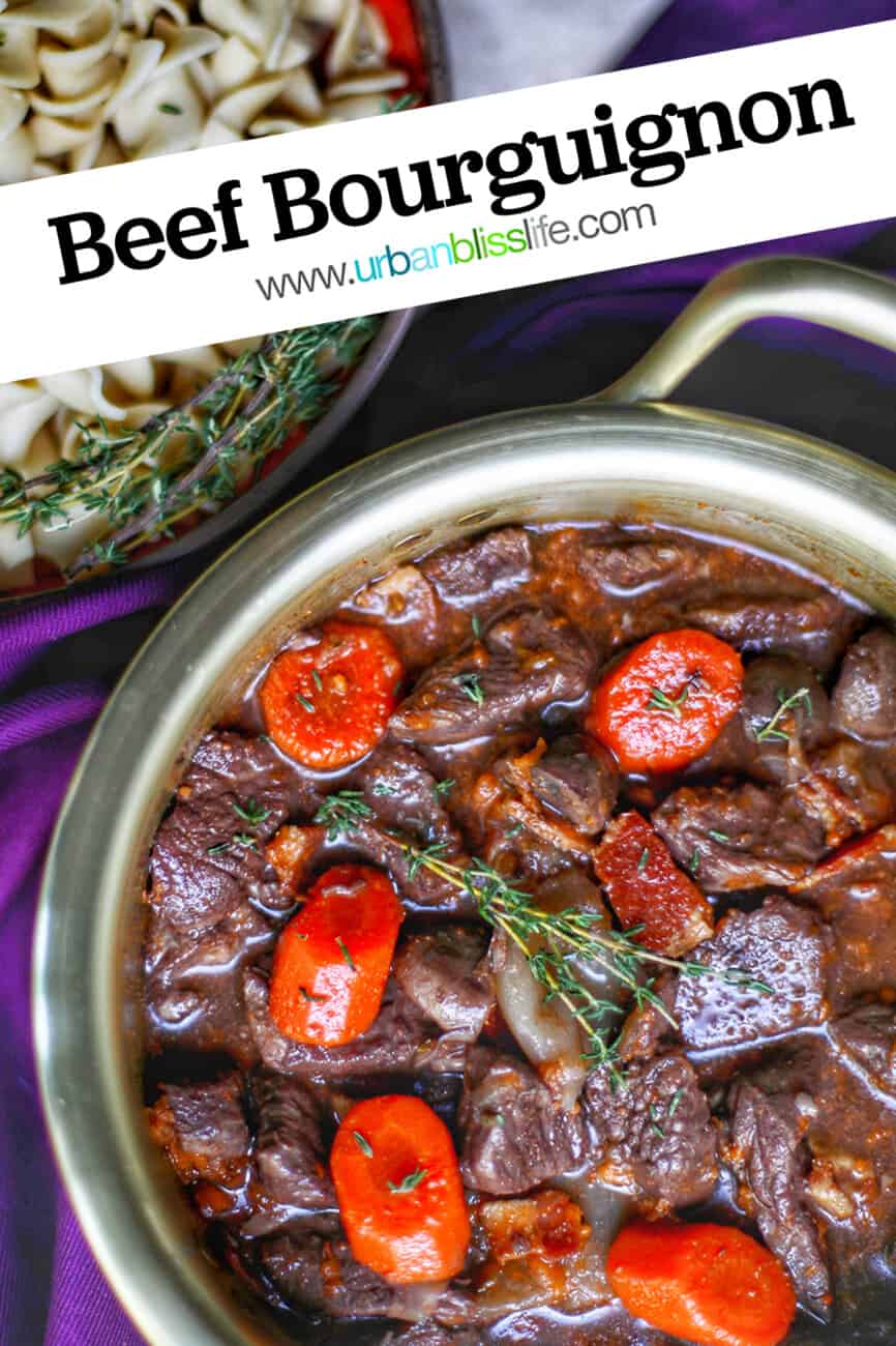 French Beef Bourguignon with text overlay