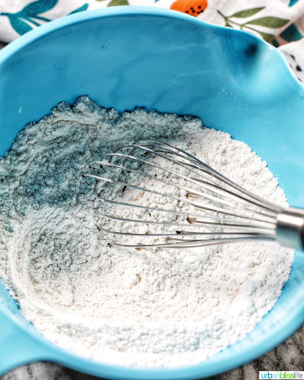 mixing dry ingredients for chocolate chip espresso cookies