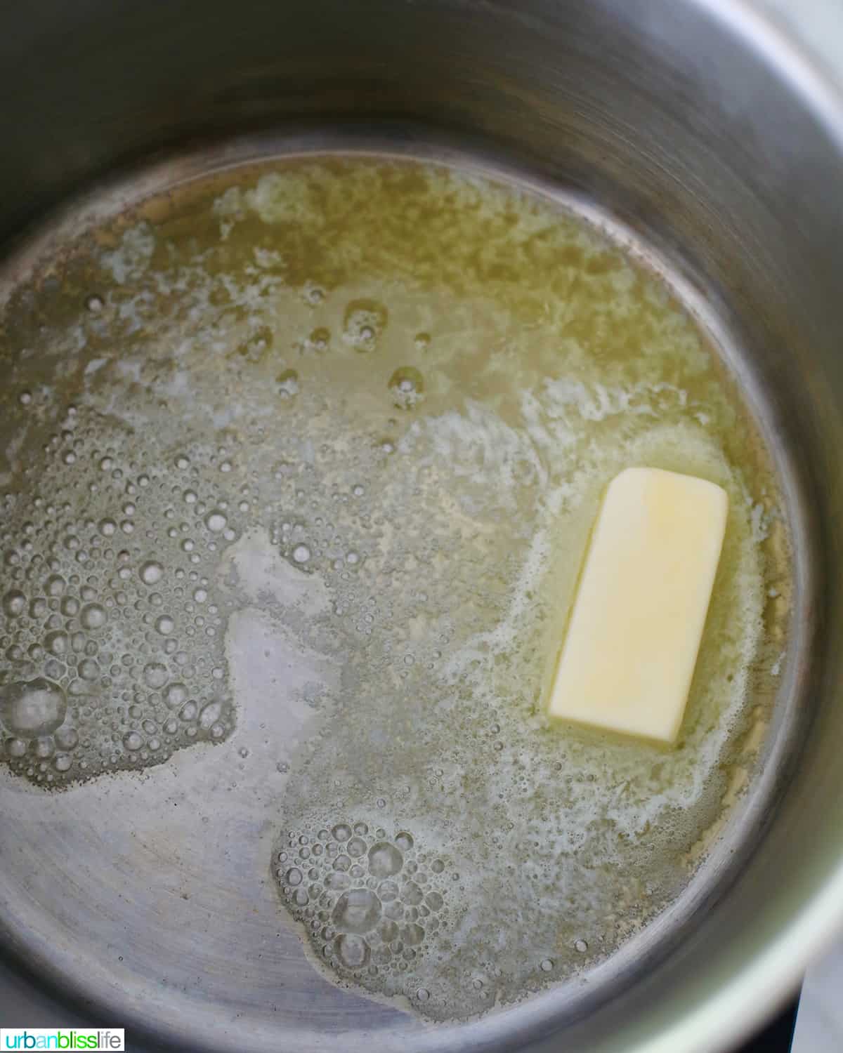 melting butter in a pot