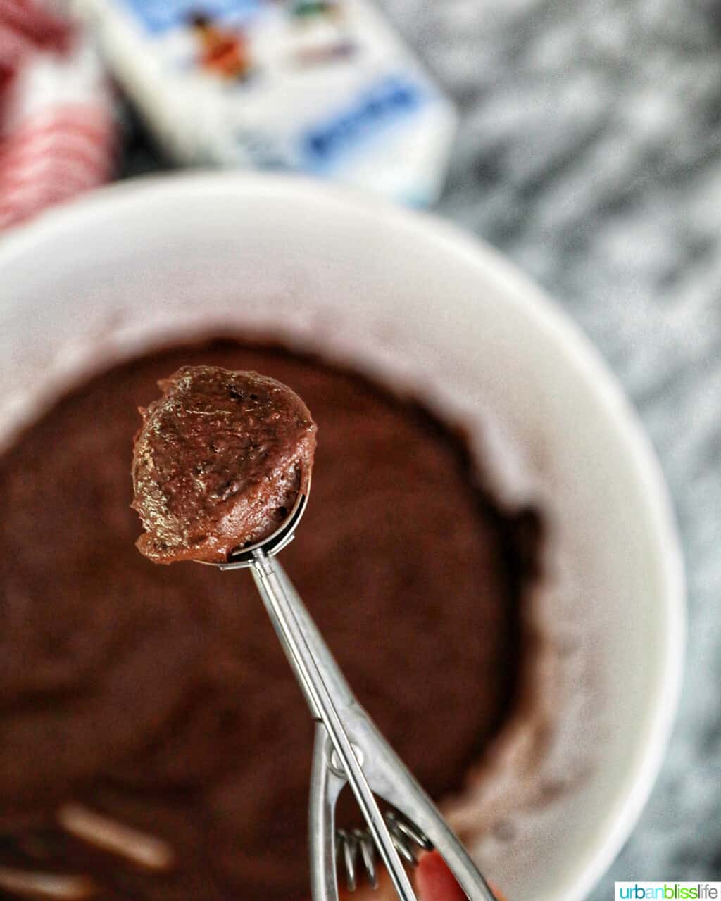 scoop of brownie batter