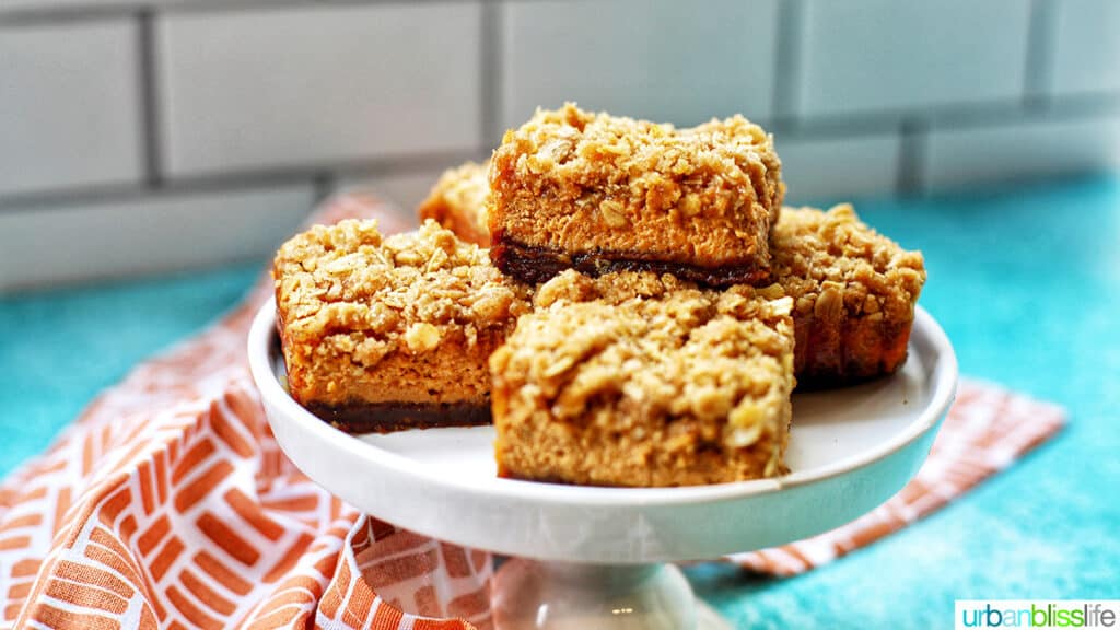 Pumpkin Cheesecake Bars with Gingersnap Crust