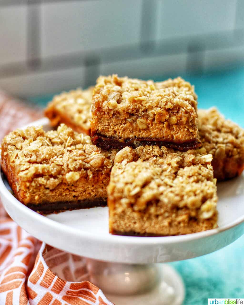 Pumpkin Cheesecake Bars with Gingersnap Crust