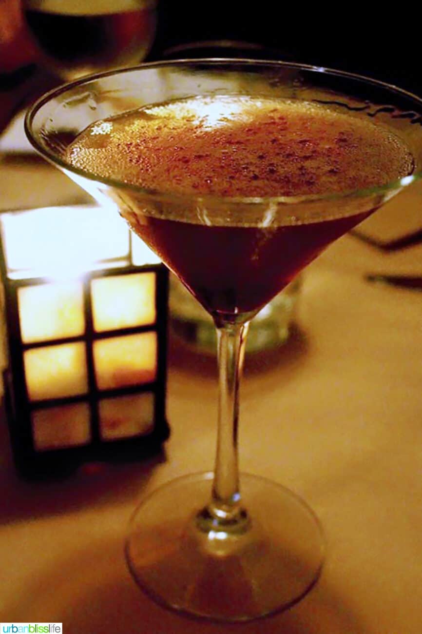 martini at A Cena restaurant in Portland, Oregon