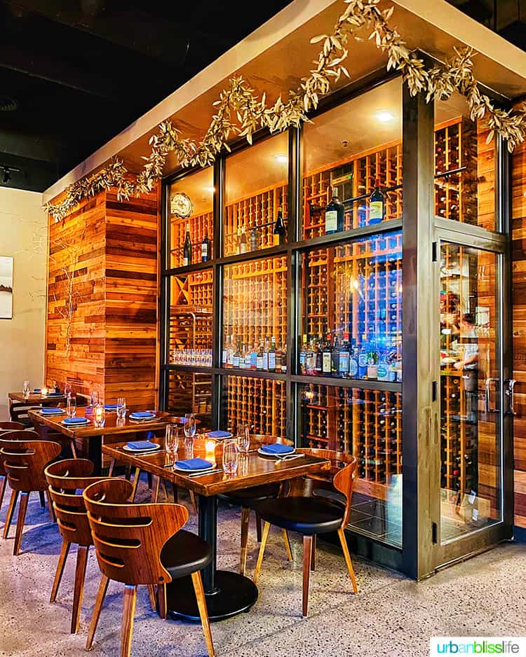 wine storage at Arden wine bar.