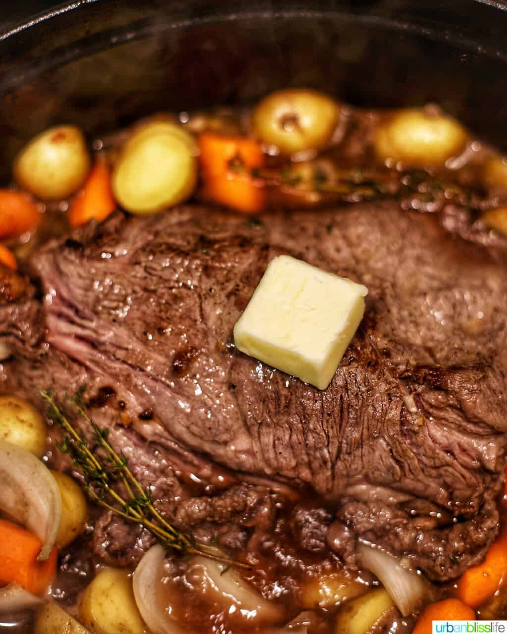 pot roast with butter and veggies