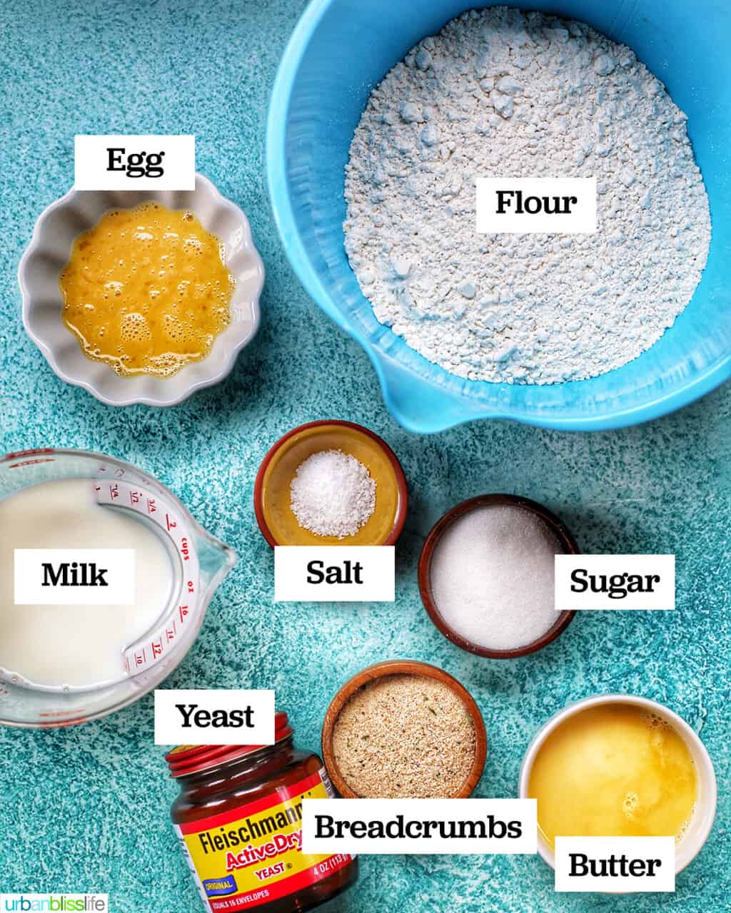 ingredients for Filipino Pandesal bread