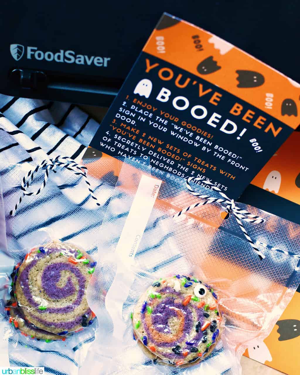 Halloween Pinwheel Cookies You've Been Booed signs