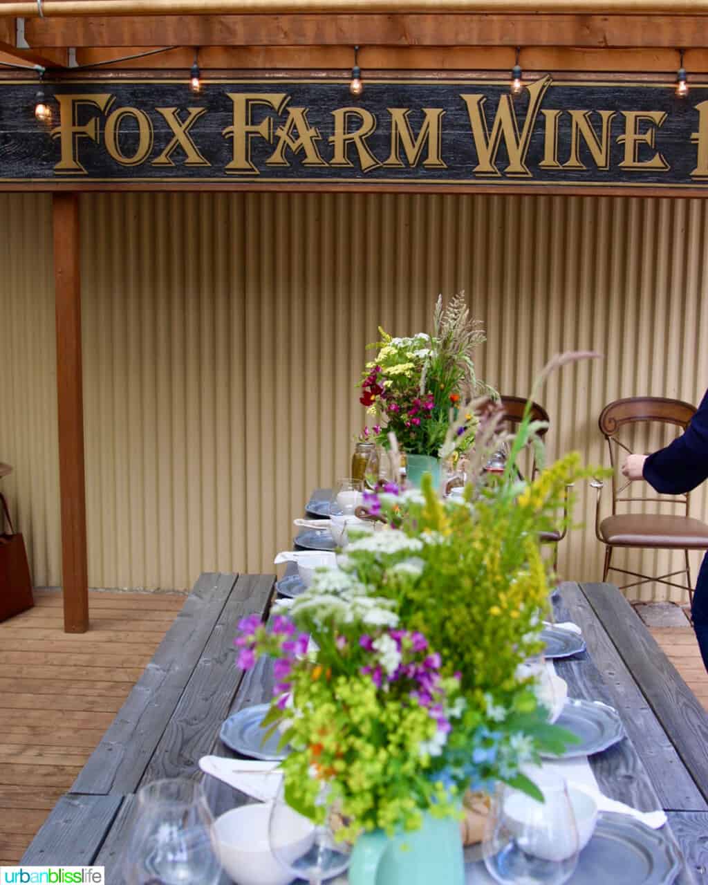 Fox Farms Vineyards tablesetting