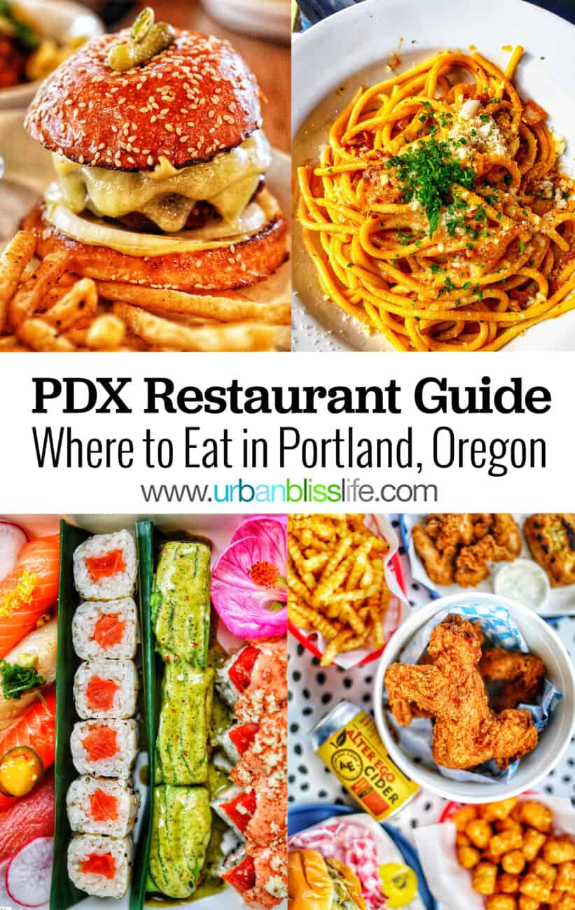 photos from Portland restaurants with text overlay