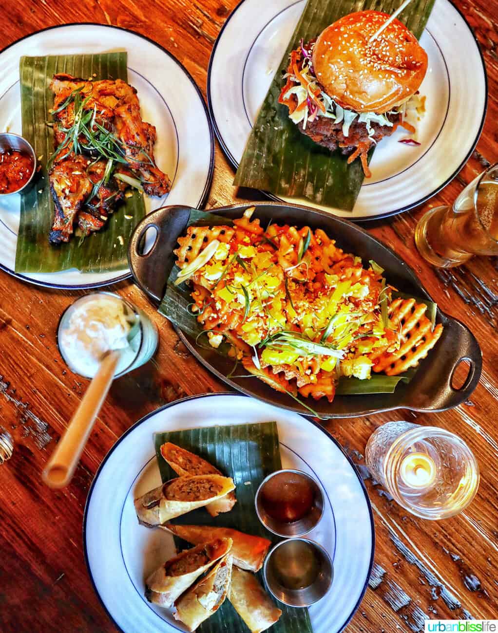 plates of food for dinner