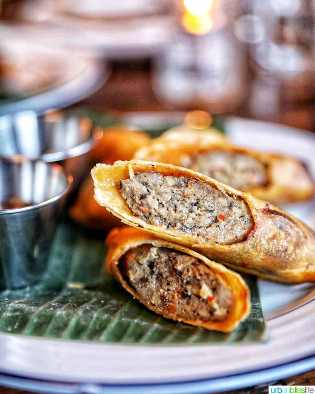 lumpia on a plate