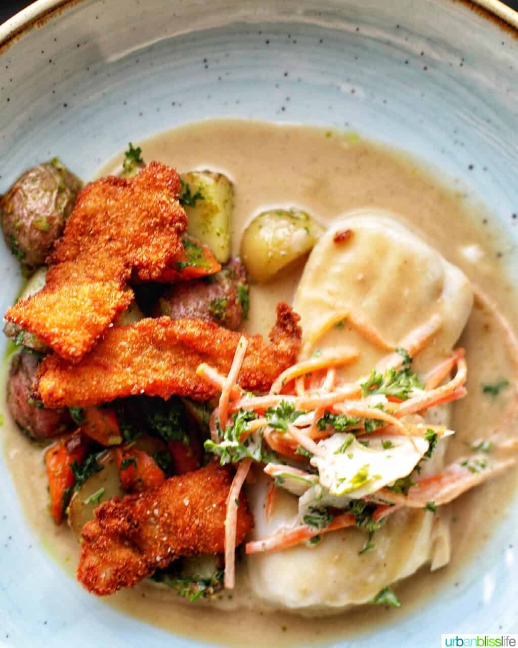 fish and potatoes.