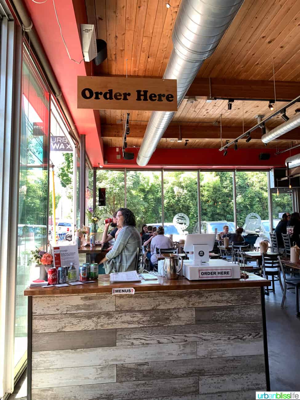 interior of PDX sliders restaurant.
